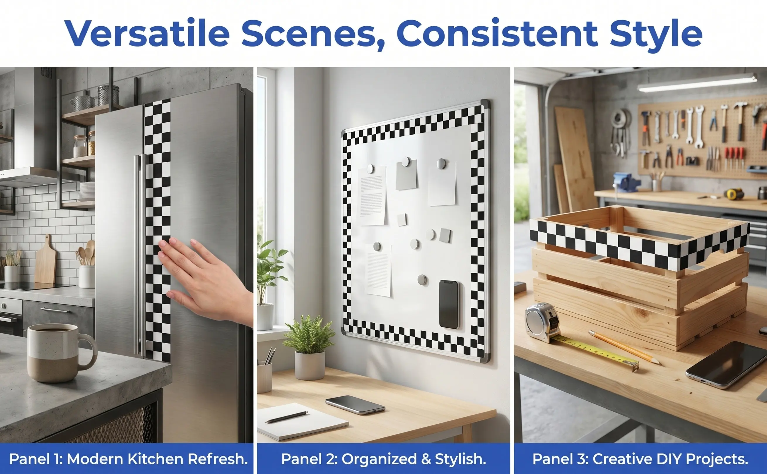 1 Roll Vinyl Bathroom Wall Sticker Checkered Border Bulletin Board Decal Skirting Line Home Decor Bulletin Board Borders