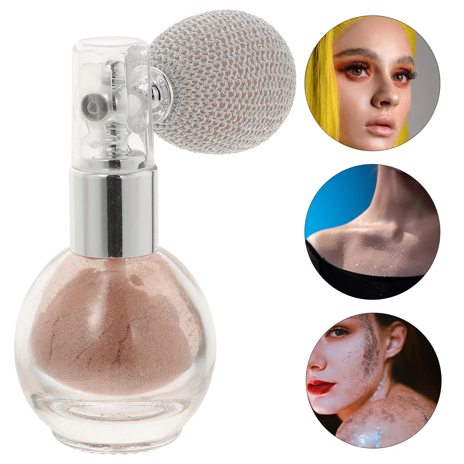 

4pcs Glitter Spray Powder Shimmering Body Highlighter For Face Hair Sparkle Makeup Women Loose Powder Body Glitter Spray