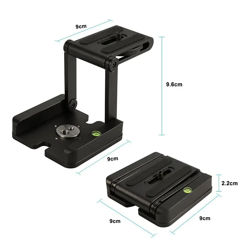 ZLRLMHY Flex Tilt Head DSLR Opvouwbare beugel Statief Camera Standhouder Quick Release Statiefplaat Niveau voor cameratelefoon