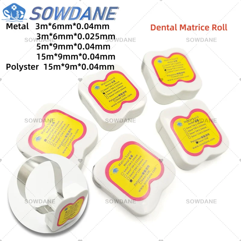 

Dental Teeth Whitening Strip Roll Stainless Steel Matrice Bands Dental Metal Matrice Matrix Ring Dental Material 3m/5m/15m/Roll