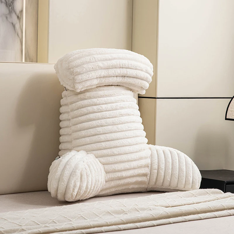 Single cushion thickened French fries fleece bedside backrest waist cushion removable and washable