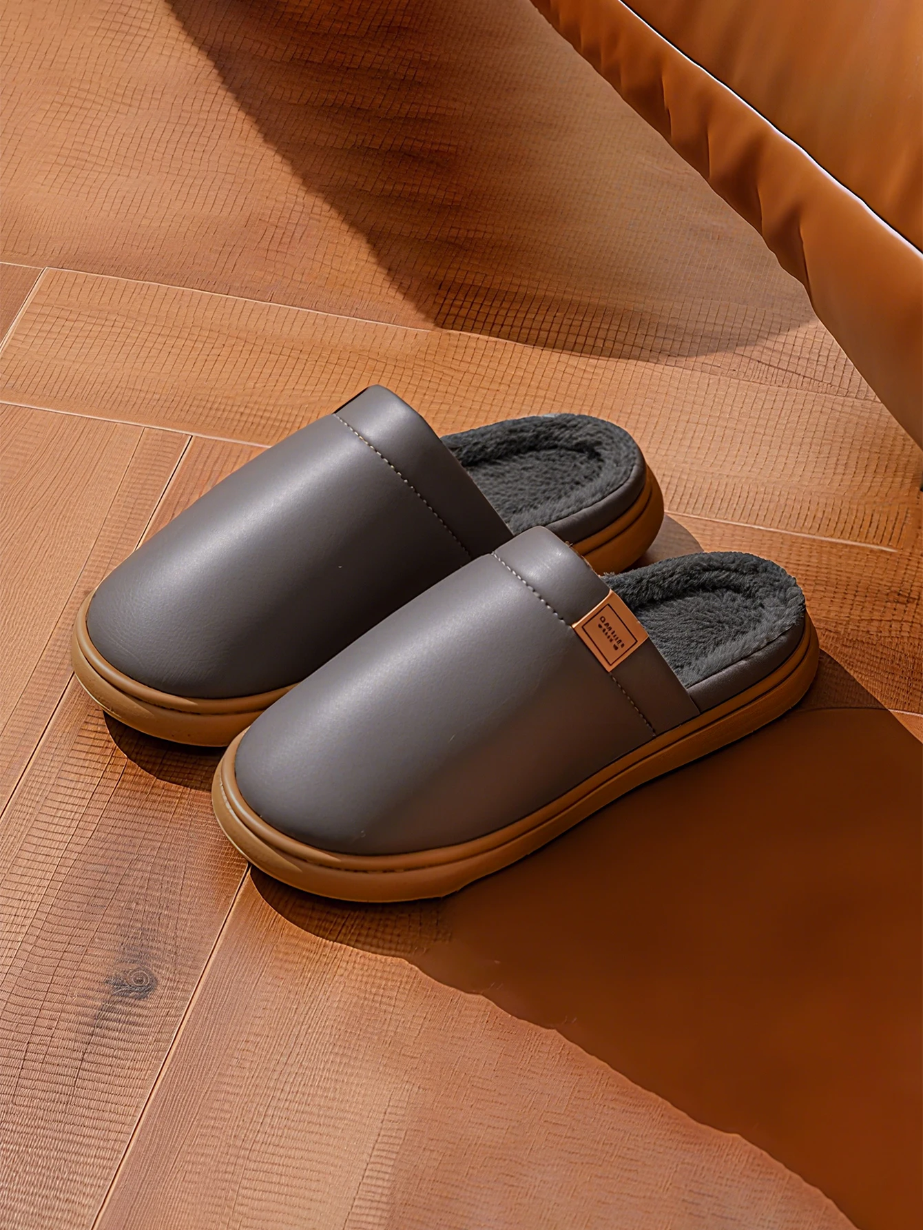 Men's Home Slippers Winter New Couple Cotton Slippers Waterproof Cotton Slippers Men's Winter Indoor Home Warmth Plush Thick Bot