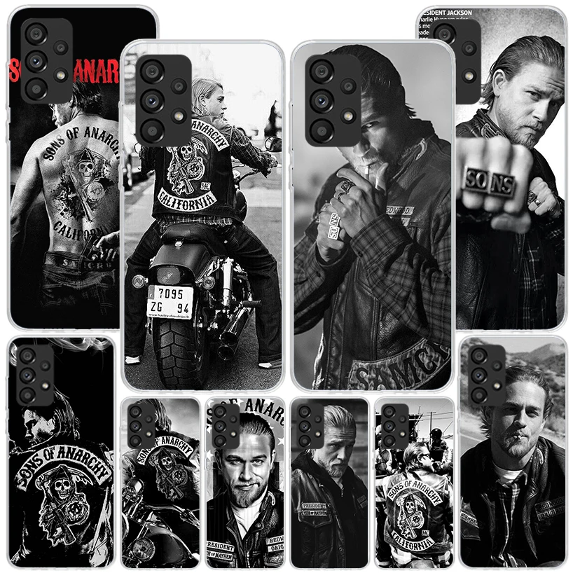 Sons Of Anarchy Black Phnoe Case for Samsung Galaxy A15 A55 A35 A25 A14 A54 A34 A24 A13 A53 A33 A23 A52 A12 A32 A22 A04S A03S A0