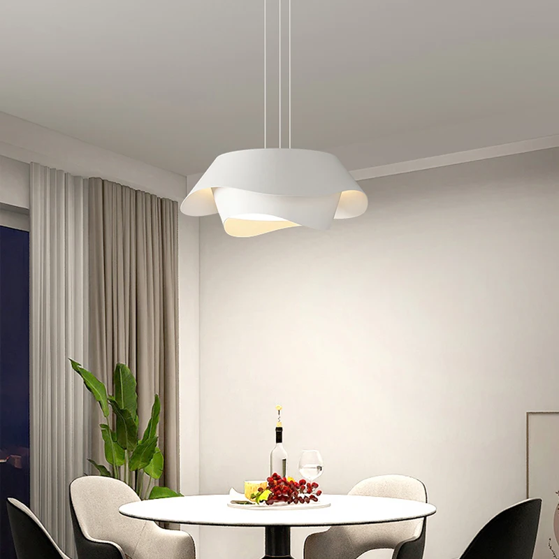 

LED Pendant Lights Kitchen Island Dining Room Bedside Hanging Lamps For Ceiling Modern White Ceiling Chandelier Lighting Fixture