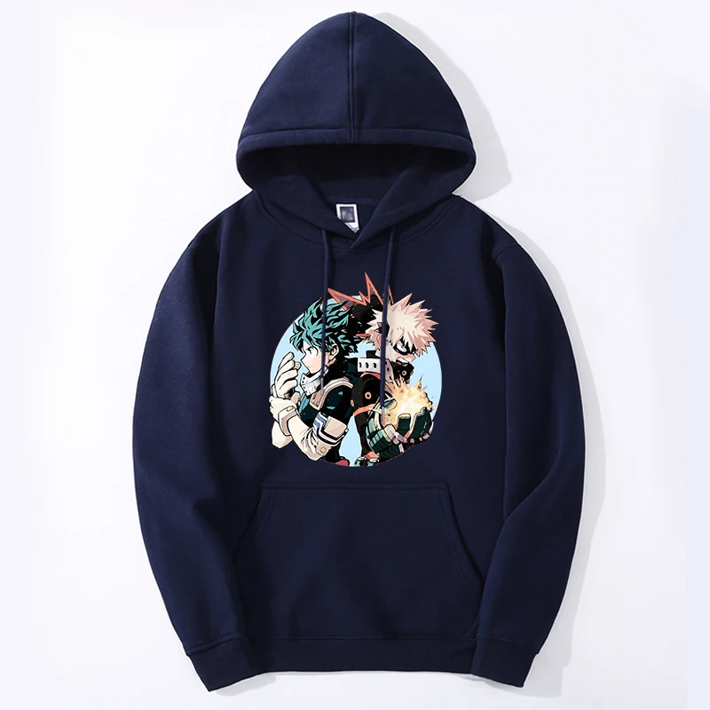 Japonia Anime Bakugou bluza z grafiką moda polar Harajuku sweter na ubrania mój bohater akademicki bluza z kapturem zimowy dla mężczyzn