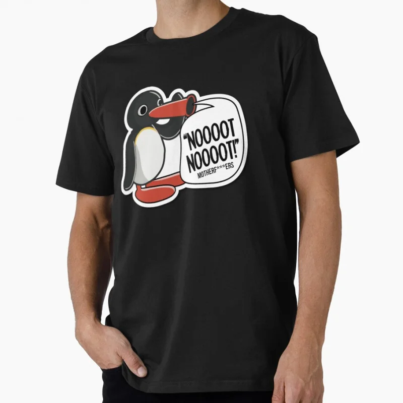 

Noot Noot Pingu meme Gift t shirt for man 1221 Cute penguin Graphic clothes All size tops S-6XL Funny cartoon Tee