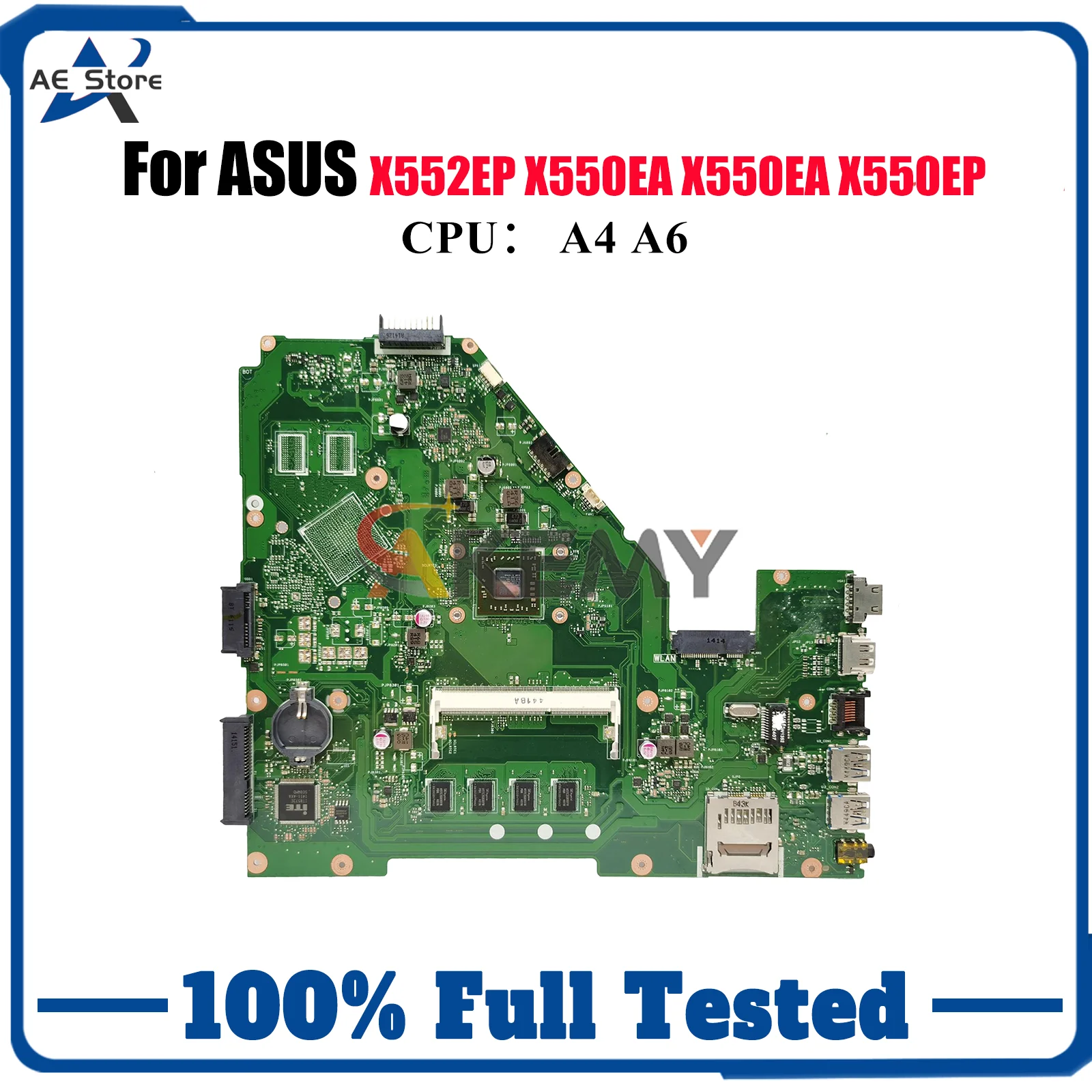 

X550EA Laptop Motherboard For ASUS VivoBook Y581E F550WE X550EP Y582E X552EP X552W X550EA X550E Mainboard W/ A4 A6 CPU fast ship