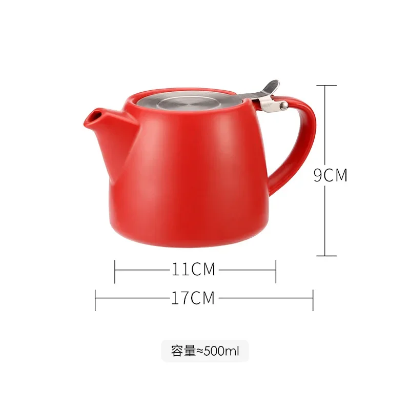 Ceramic Teapot Household Simple with Filter Large-capacity Kettle Afternoon   Set Flower  Single Pot