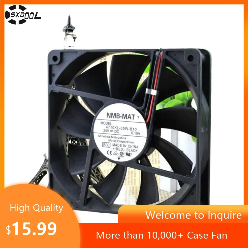 

12025 120mm Case Fan For NMB 4710KL-05W-B10 120x120x25mm 24V 0.1A 1600RPM 63.5CFM Silent Converter Fan