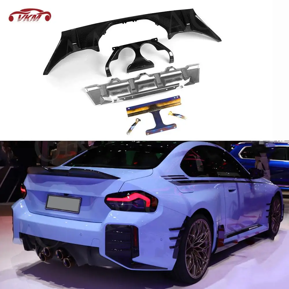 

Carbon Fiber for BMW M2 G87 2023+ Rear Diffuser Bumper Lip Flag Splitter Middle Outlet Alloy Heat Shield Bracket Bodykits Parts