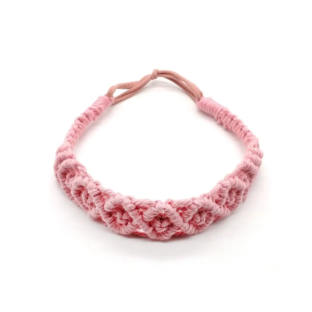 

Daisy Elastic Hair Band Flower Braided Rope Ethnic Style Women Hair Scarf Bohemian Headband Crochet Bandana Macrame Hair Band