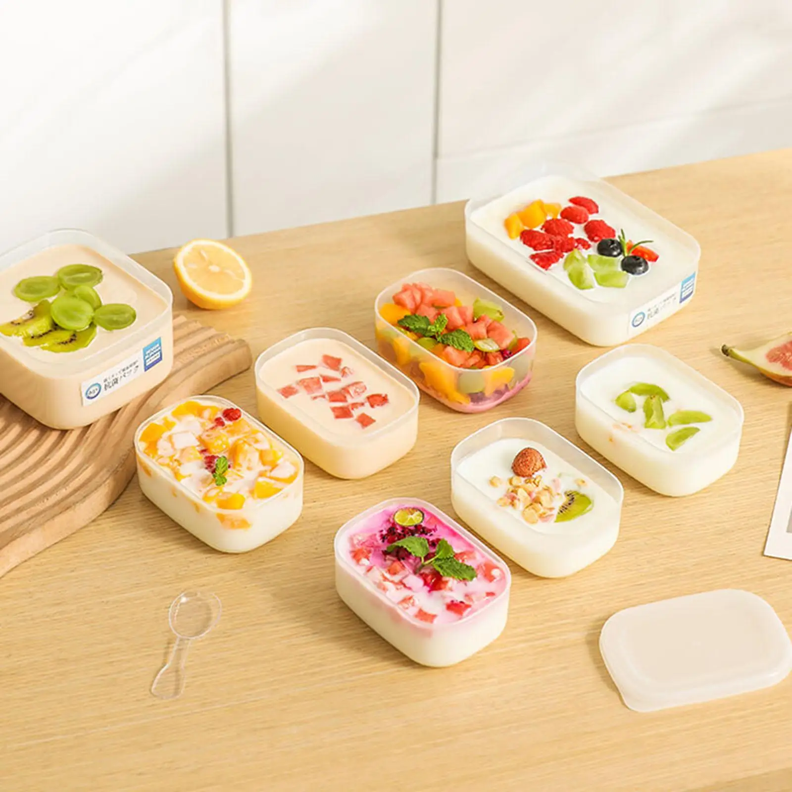 Refrigerator Storage Case Airtight PP Meal Prep Container Stackable Freezer Bins for Kitchen Fridge