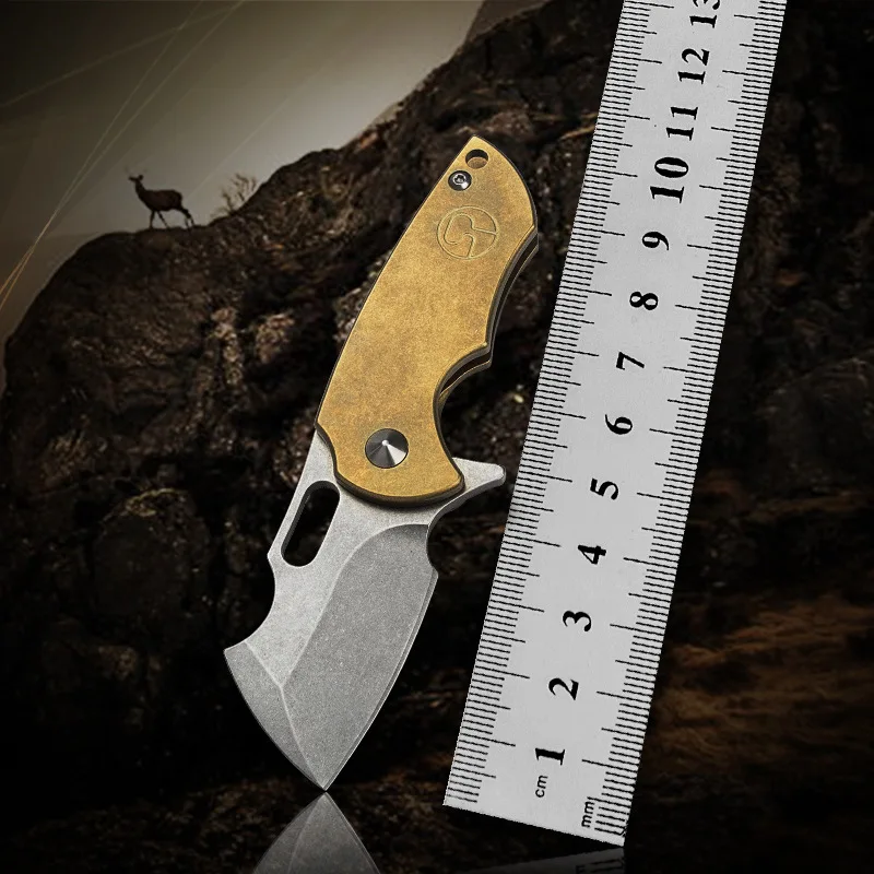 S35VN Steel Blade Titanium Alloy Folding Knife EDC Portable Utility Knife Keychain Outdoor Camping Self-defense Portable Tools