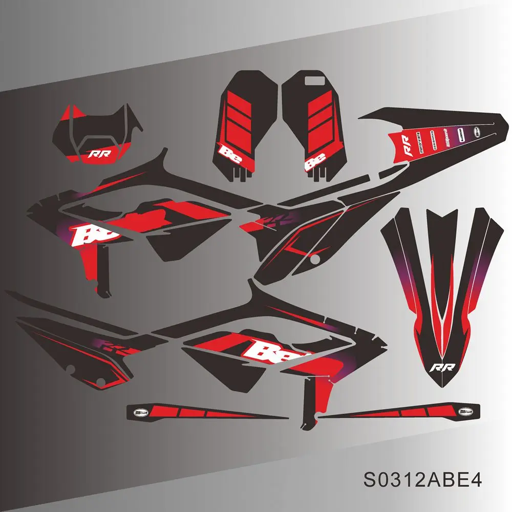 Para Beta RR 125 200 250 300 350 390 430 480 2023 2024 Gráficos completos Calcomanías Pegatinas Fondo de motocicleta S0312ABE