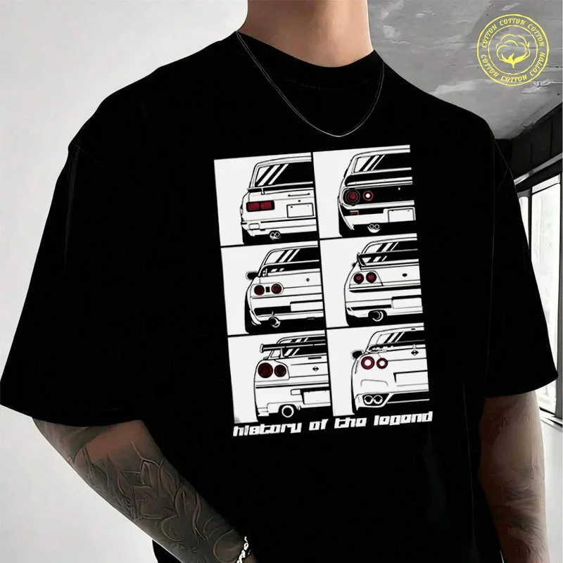 

Мужская повседневная футболка GTR Skyline History Cars Motors Japan Jdm Datsun в уличном стиле, подходит для путешествий и занятий спортом.