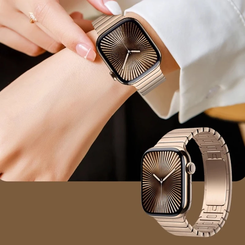سوار تيتانيوم فاخر لساعة أبل الترا 2 الفرقة 49 مللي متر 45 مللي متر 44 مللي متر 46 مللي متر حزام الأعمال لسلسلة IWatch 10 9 8 7 6 5 4 Se 3 2