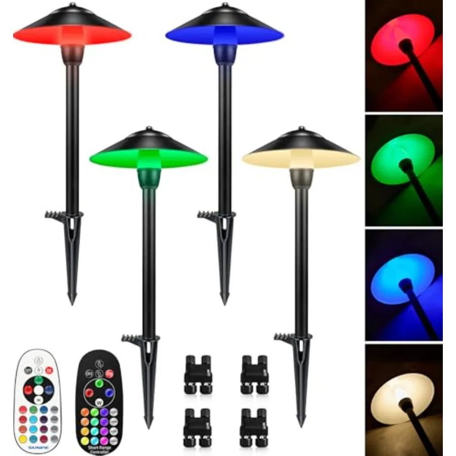 

RGBW Low Voltage Pathway Lights 3W Color Changing Landscape Lights 12-24V Multi-Color Path Lights Waterproof for Yard Garden Wa