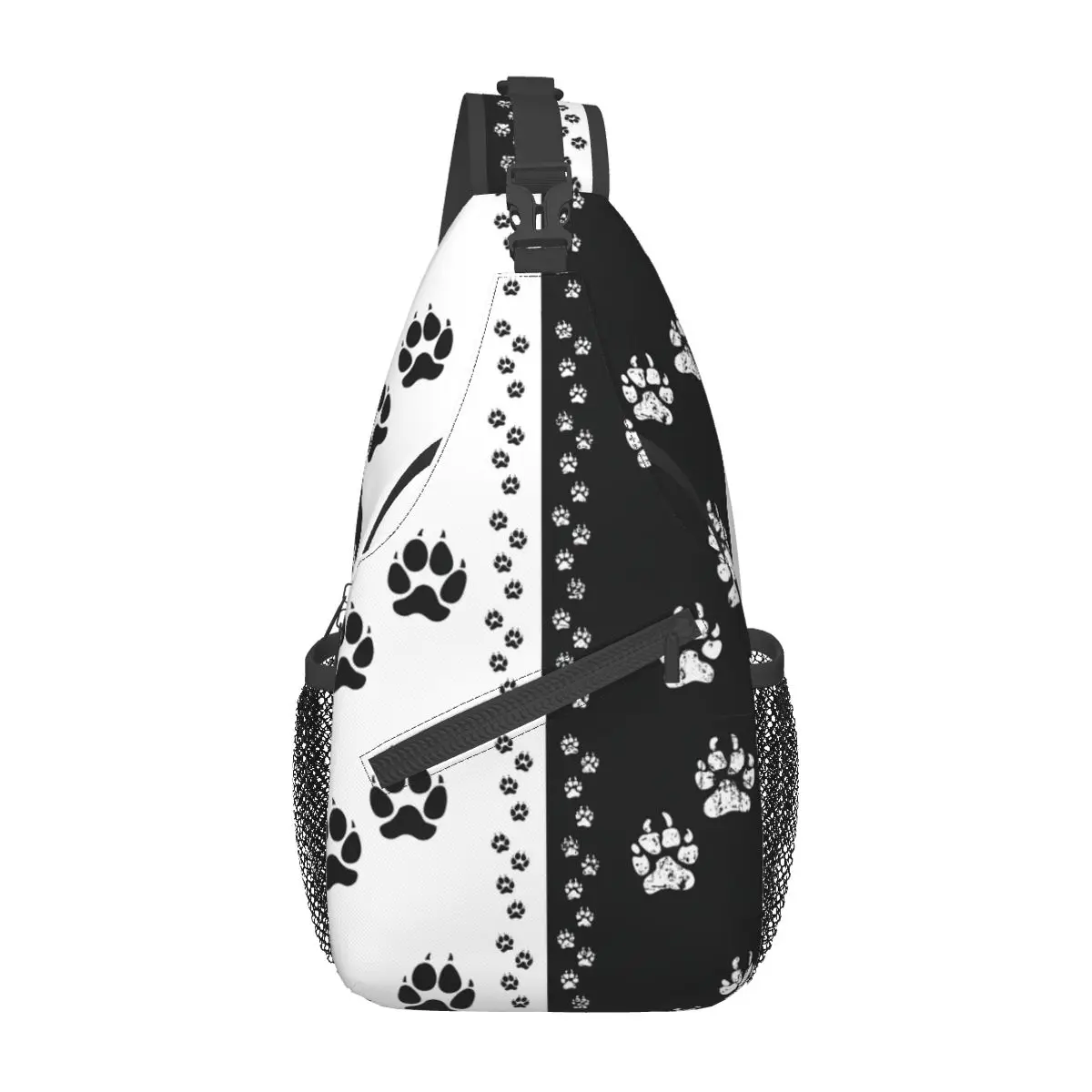 Dog Paw Animal Tracks Small Sling Bags Chest Crossbody Shoulder Sling Backpack Outdoor Sports Daypacks Cat Cute Printed Bag