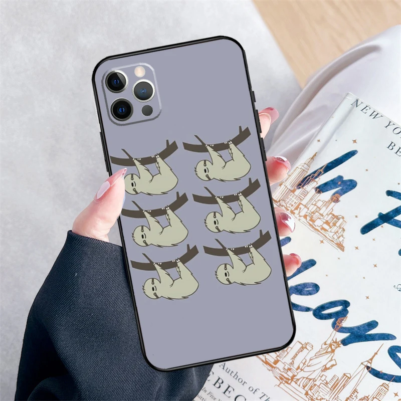 Yoga Sloth Hang Funny Design Funda For iPhone 14 15 16 Pro Max 12 13 Mini 11 16 Pro Max XS X XR 7 8 15 Plus Case