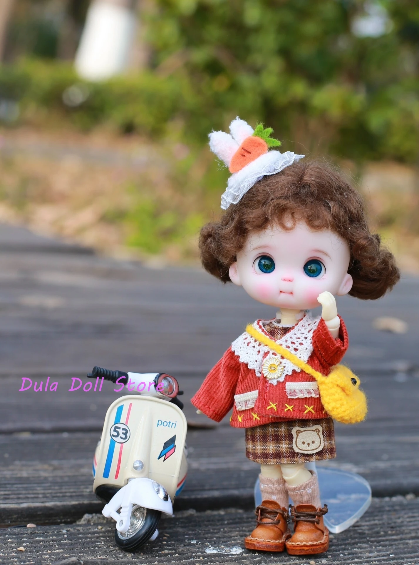 Vêtements de poupée S Dula, pince à cheveux avec oreilles de lapin, ensemble manteau pour poupée ob11 GSC