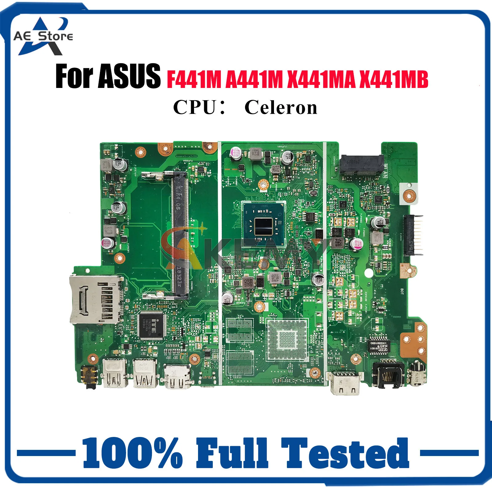 

X441MA Материнская плата для ноутбука ASUS VivoBook X441MB A441M X441M X441MA F441M X441MAR Материнская плата с процессором Celeron 100% tests OK stk