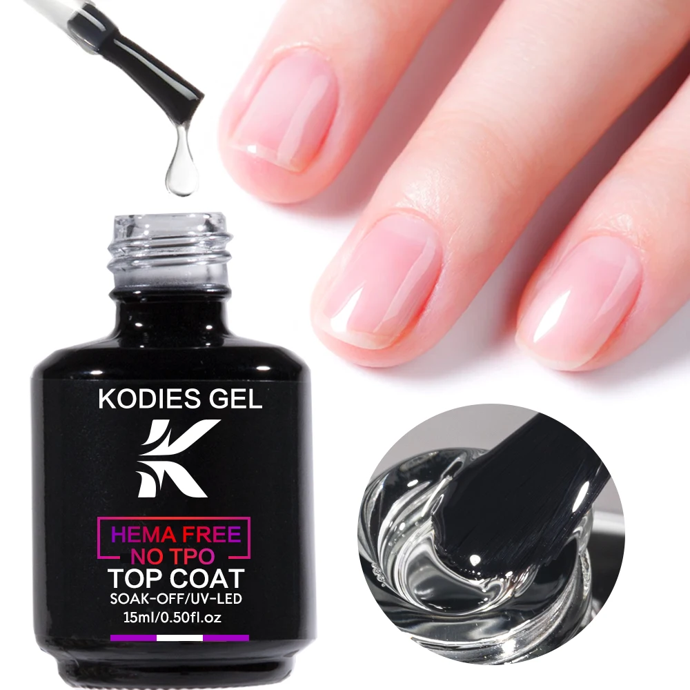 KODIES GEL Geen TPO HEMA Gratis Top Coat UV Gel Nagellak Super Shine Manicre Nail Art Salon Kwaliteit Gel Afwerking Primer Basisgel