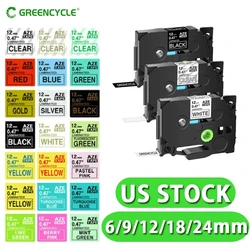 6mm/9mm/12mm 231 Label Tape Compatible for Brother P-Touch Label Printer TZ TZE 131 231 251 631 335 Ribbon U.S. Local Shipping