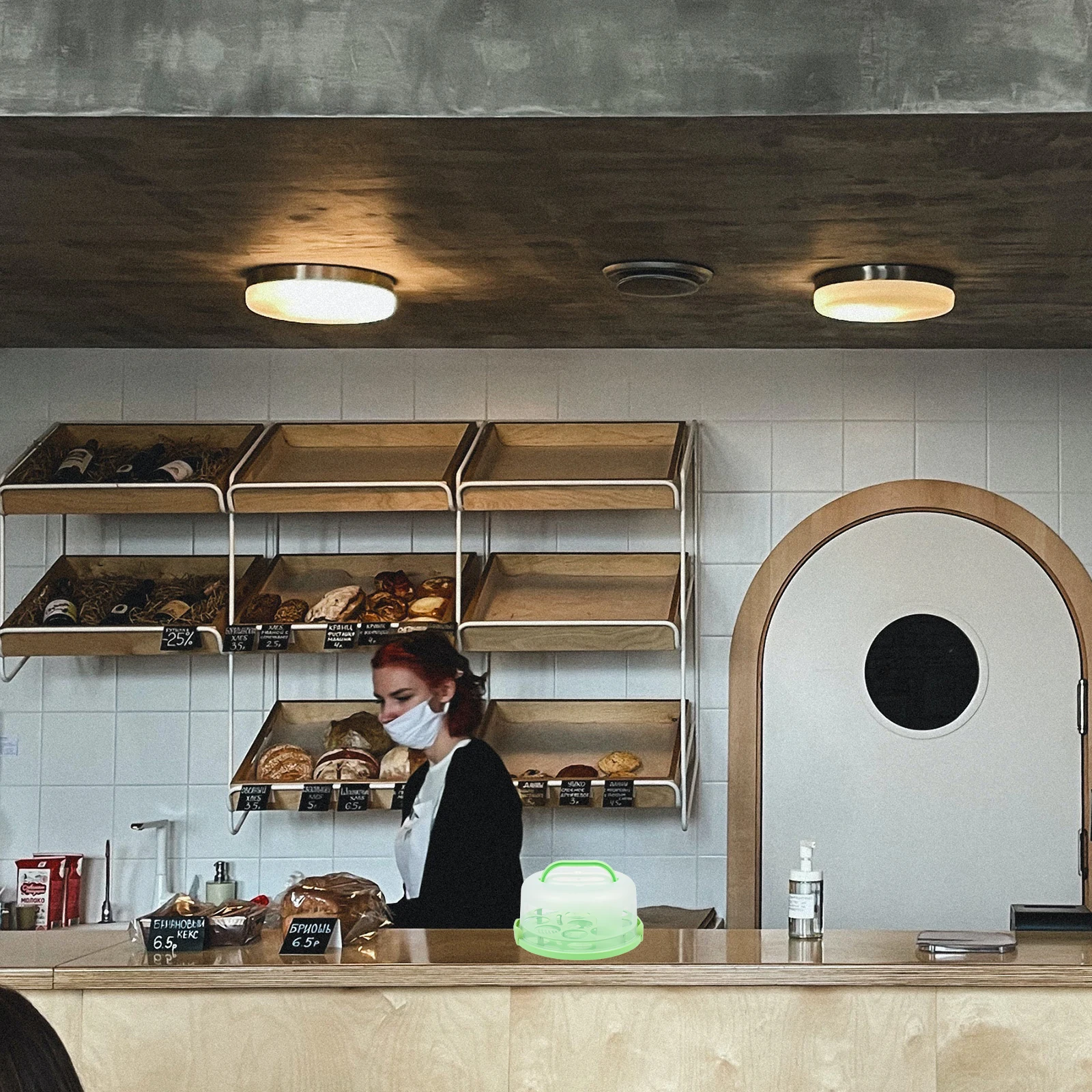 

1Set Cake Box PP Portable Handle Locking Design Reusable Transparent Cake Carrier Dessert Storage Organizer Tray