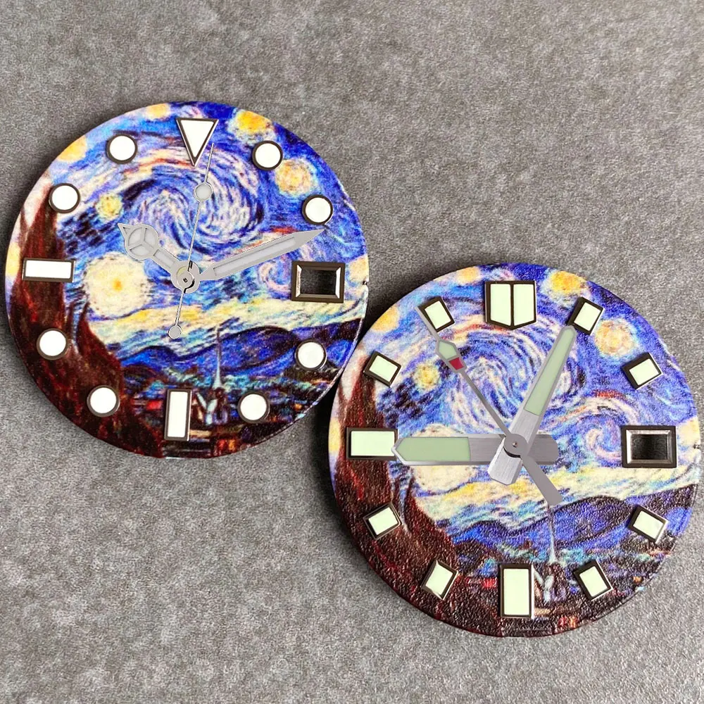 

Tandorio 29mm Design Colorful oil painting Watch Dial Accessories For NH35 NH36 NH38 NH70 NH71 NH72 Movement