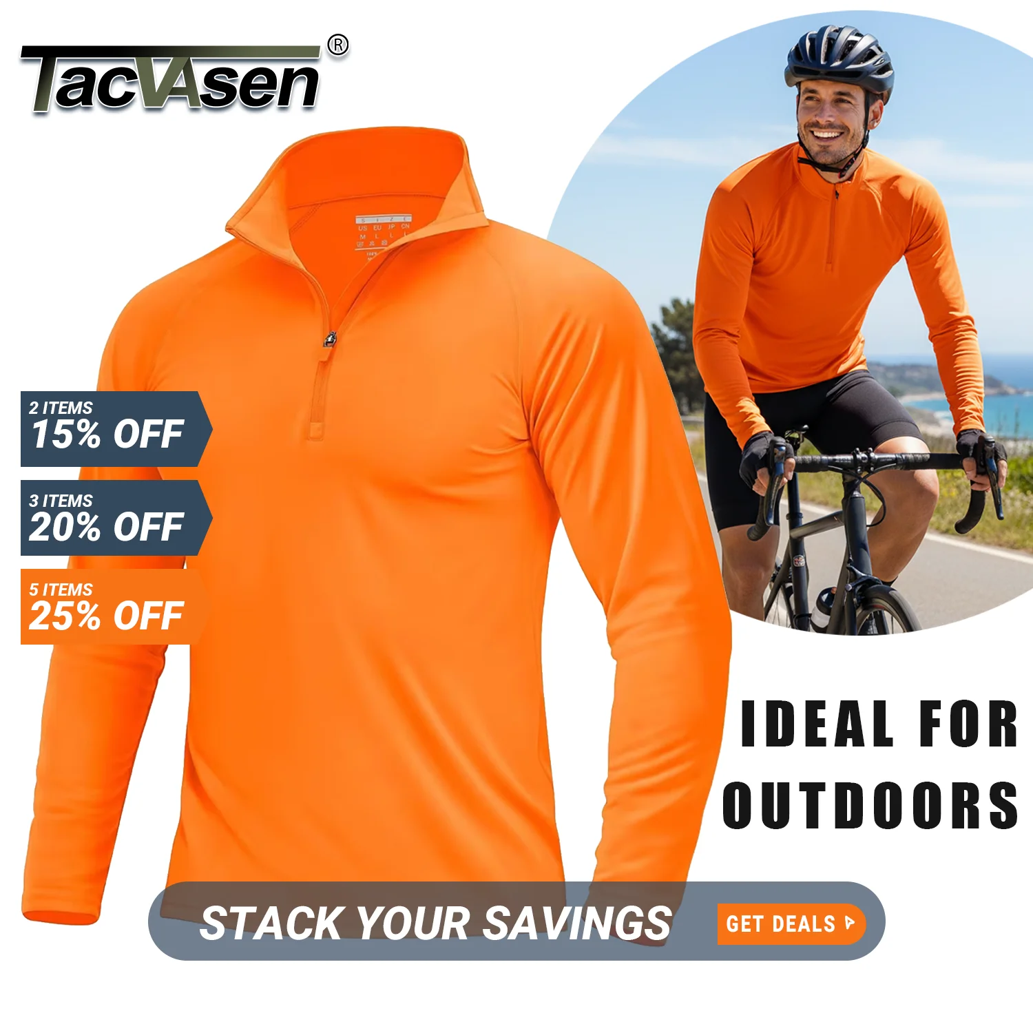 TACVASEN UPF50+ UV Protection T-Shirt Mens Lightweight Long Sleeve Quick Dry Fi…