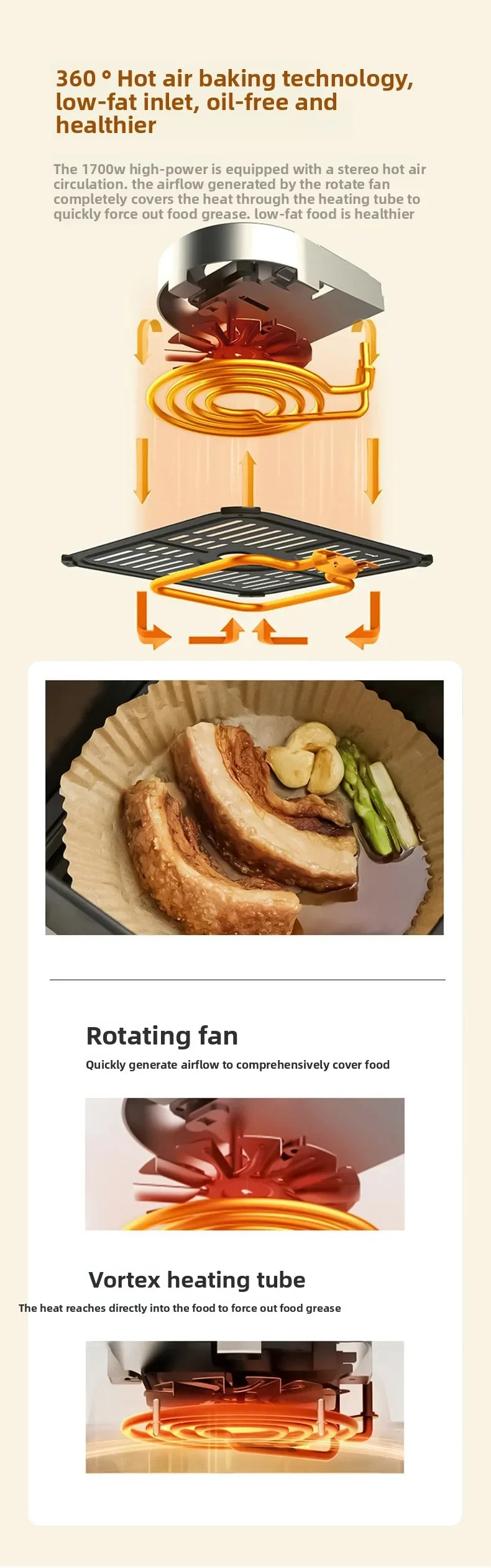 

Full hardware air fryer 6L up and down heating integrated no-turning household large-capacity oven