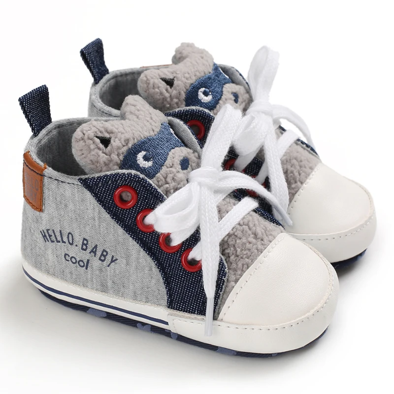 Neue, modische High-Top-Sneaker für Jungen, Mädchen, mit Cartoon-Motiven, lässig, weicher Stoffsohle, rutschfest, ideal als erste Schuhe zum Laufenlernen. – Detail 10