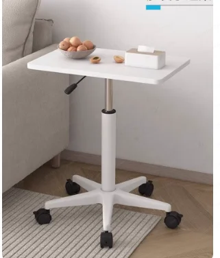 Movable Lifting Table With Pulley Small Bedside Table Standing Workbench Computer Office Desk Podium