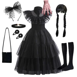 Halloween Costume For Kid Girl Wednesday Addams Family Movie Disney Frozen Anna Princess Costume Peach Encanto Isabela Mirabel