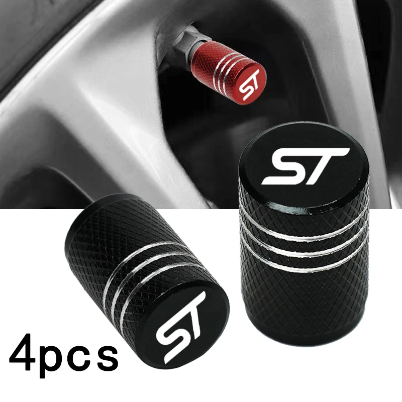 For Ford Fiesta Focus MK2 MK3 MK4 Kuga Puma Mondeo ST Sticker Car Wheel Tire Valve Caps Tyre Stem Covers Airdust Waterproof