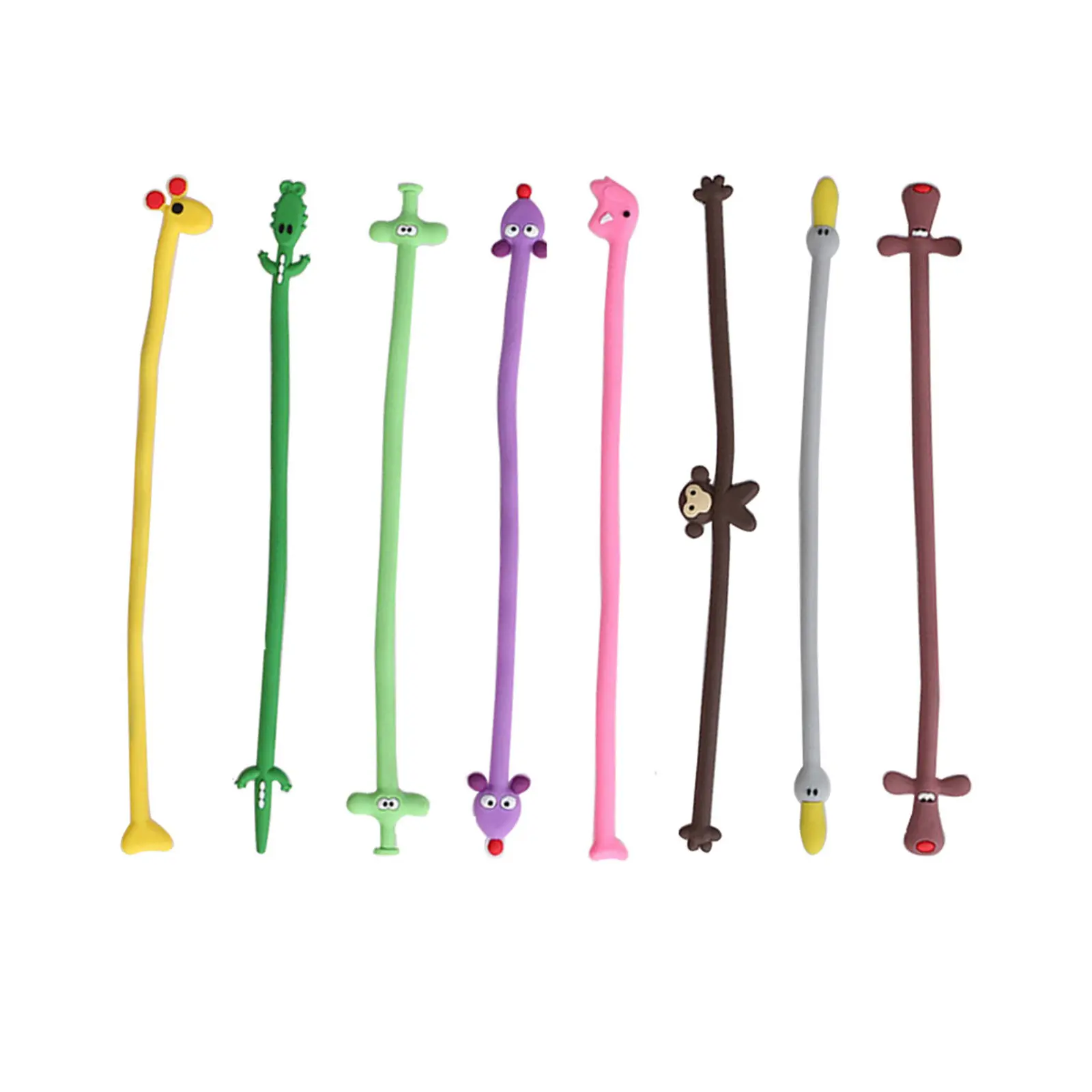 8Pcs Lightweight Animal Cable Organizer Cartoon Cord Ties for Cellphone Charging Lines Computer Accessories Cable Sorting