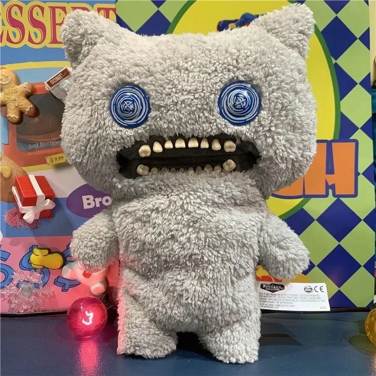 25-30cm Official Genuine Fuggler Big Tooth Monster Cute Blue Green Ugly Teeth Plush Doll Toy Funk Art Collection Ornaments Gift