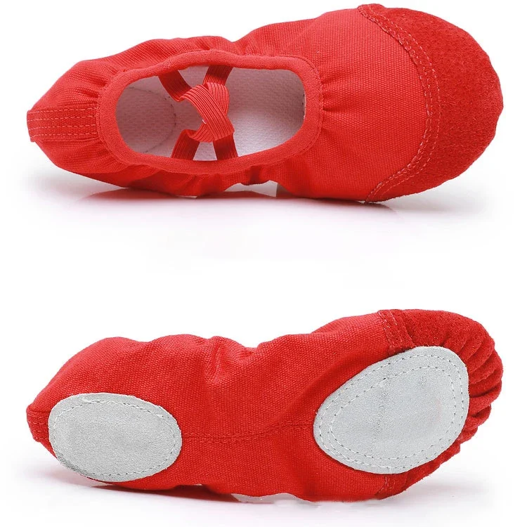 Mode adulte enfants chaussures de Ballet femme tissu élastique semelle fendue femmes chaussure de danse formation folklorique confortable filles salle de sport chaussures de Yoga