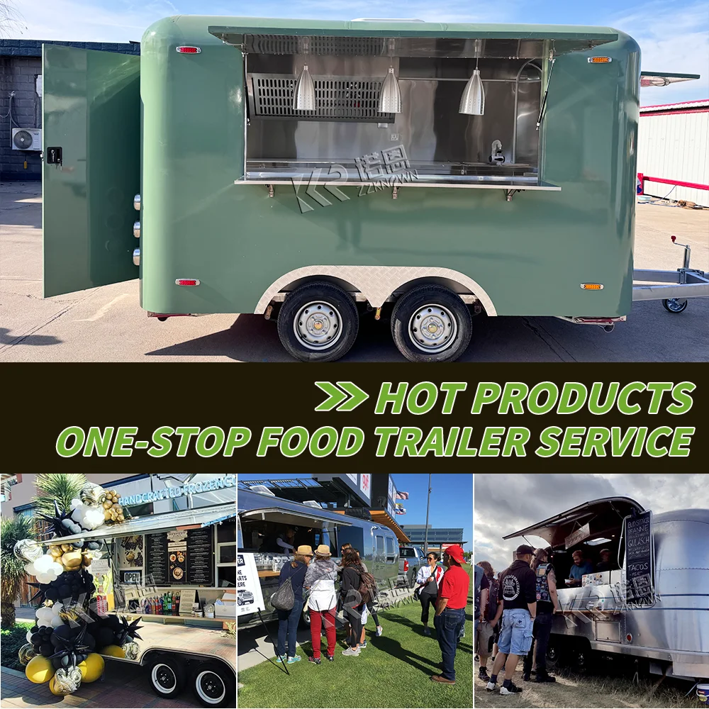 Outdoor Event Stage Exhibition Truck Trailer Mobile Juice Bar Trailers Mobile Fast Food Truck With Full Kitchen For Sale