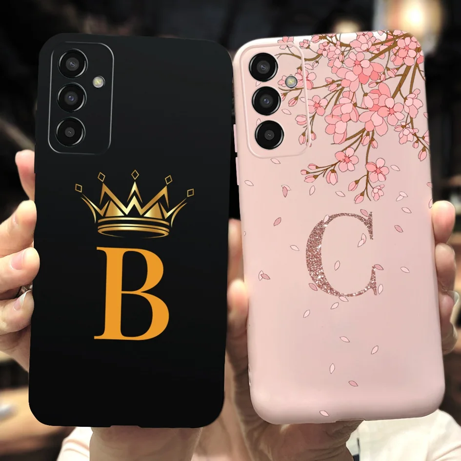For Samsung Galaxy A13 Case Cover Luxury Letters Alphabet Painted Soft Funda For Samsung A13 2022 A135F M13 M135F A 13 M 13 Capa