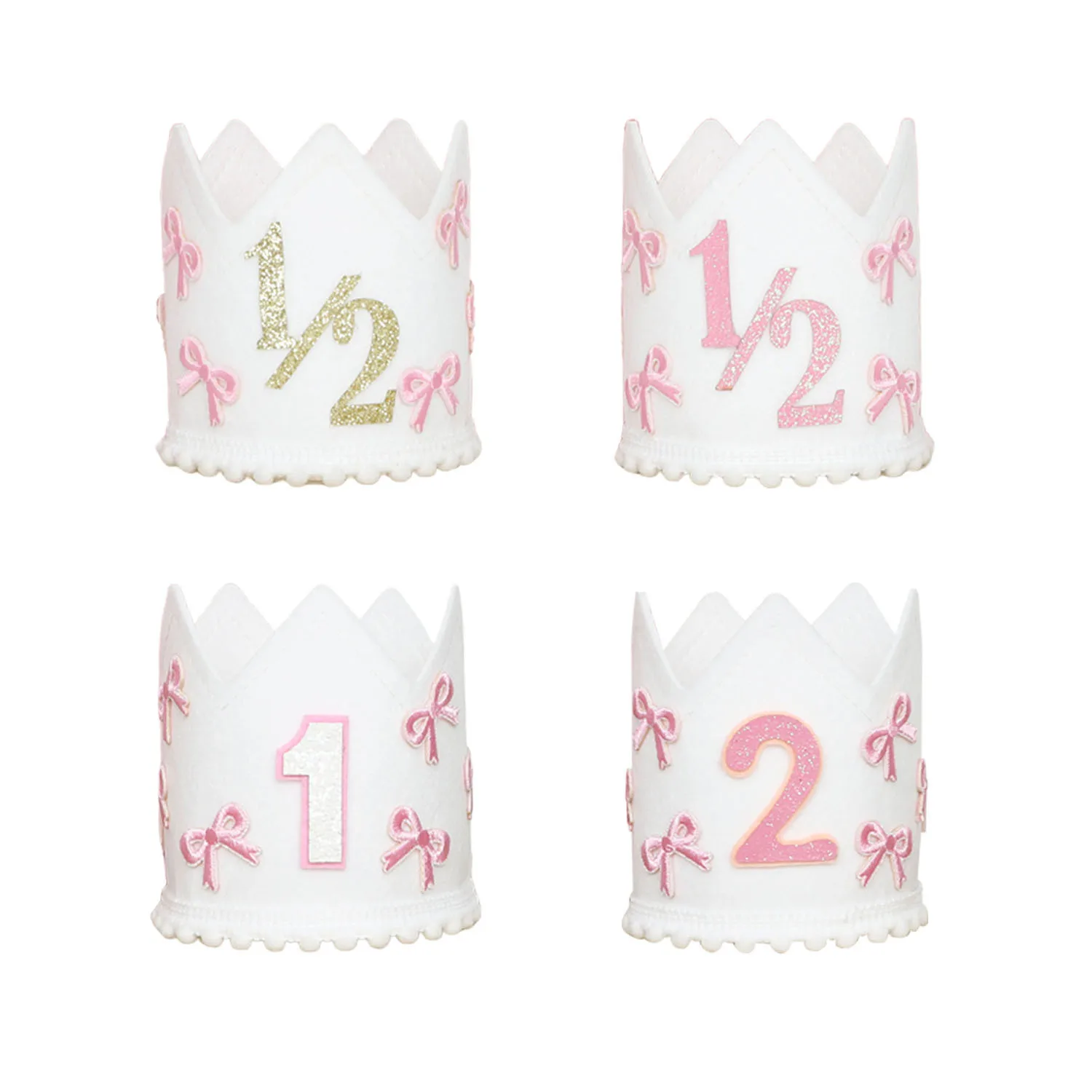 

Pink Bow Birthday Party Hat, Girls 1st Birthday Crown Birthday Decorations for Baby Girls Photo Props Kids Baby Shower Gift