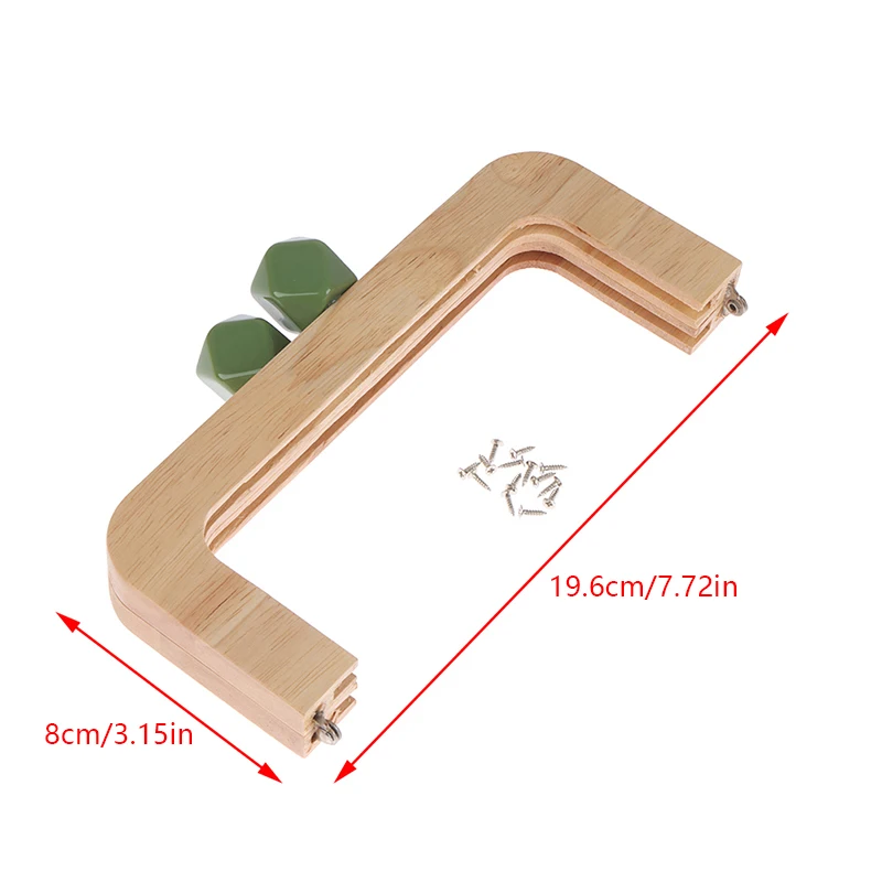 Candy Resin Big Ball Clasp Solid Wood Material Wooden Purse Frame Screws Inside Wood Bag Handle Frame Purse