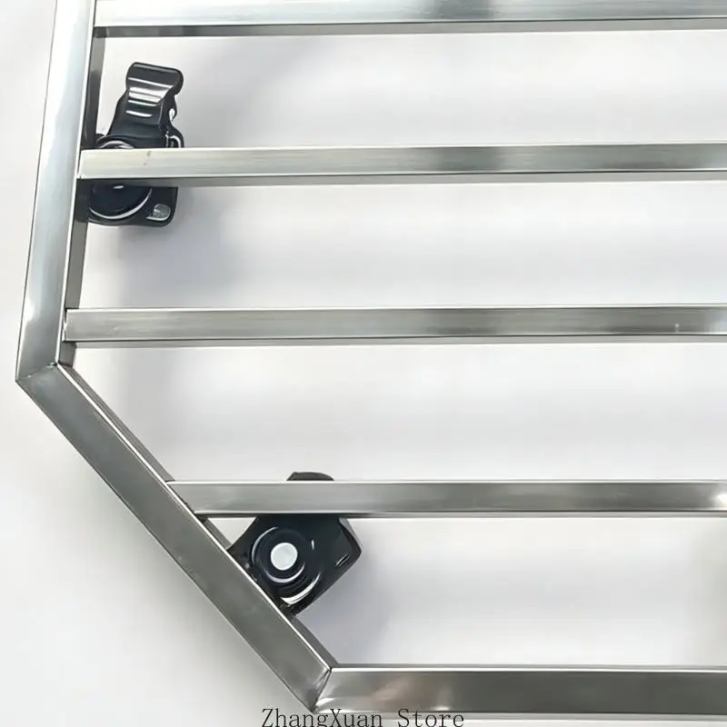 Wheeled Pot Stand with 4 Rolling Casters and Steel Open Frame for Balcony, Living Room, or Office Pot Placement and Routine