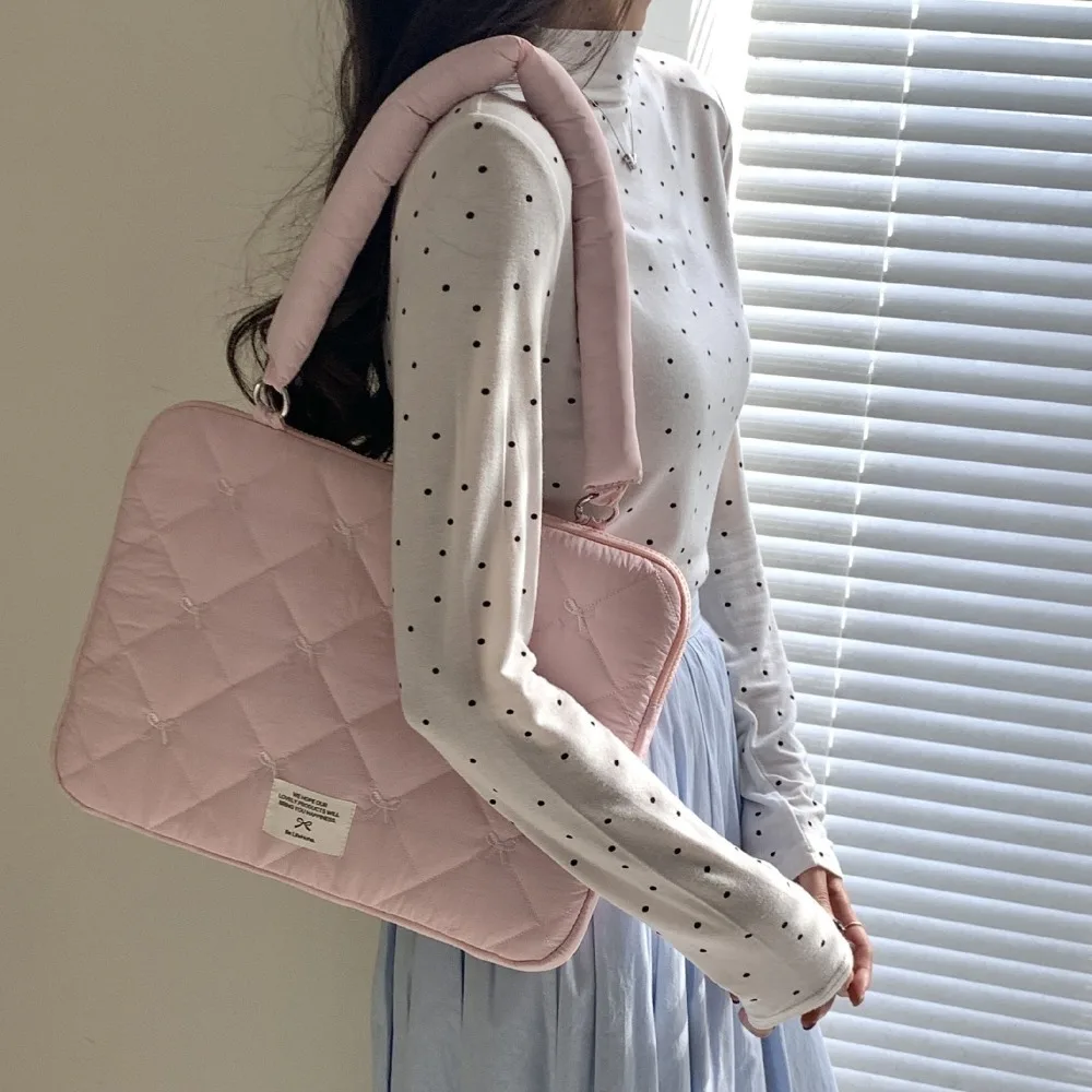 بسيطة مطرزة القوس حقائب الأعمال مجلد ملفات حقيبة يد وثيقة حمل Bolsas سعة كبيرة حقيبة كتف حقيبة كمبيوتر محمول المرأة #1