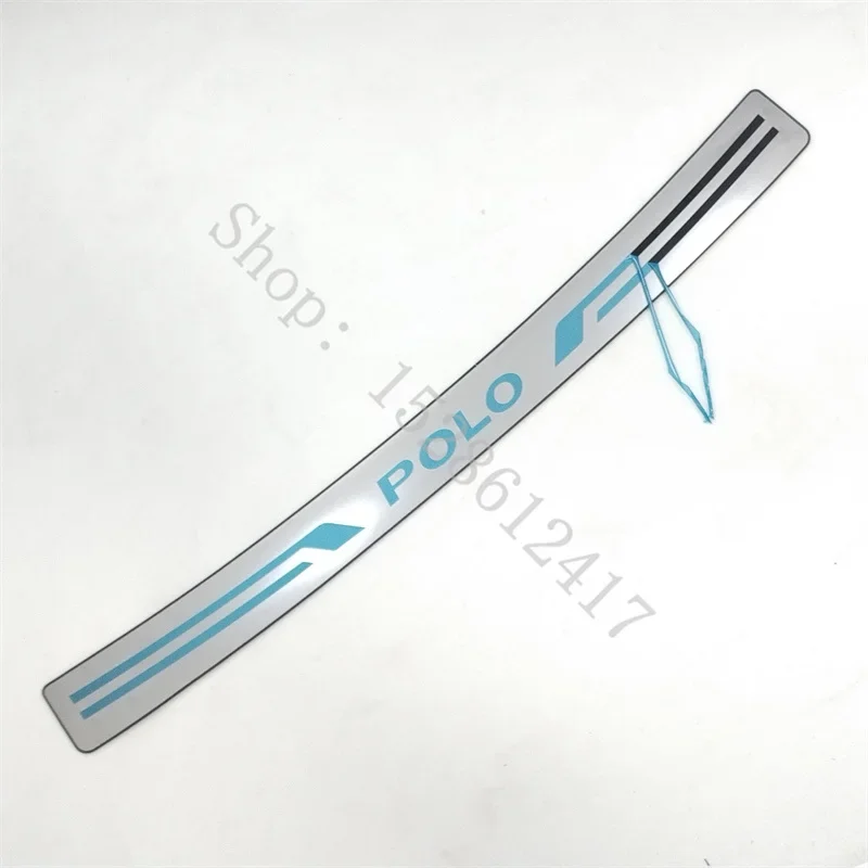 For VW New Polo 2019 2020 2021-2024 Car Rear Door Bumper Protector sill plate Trunk Guard Plate Cover Car Rear Styling