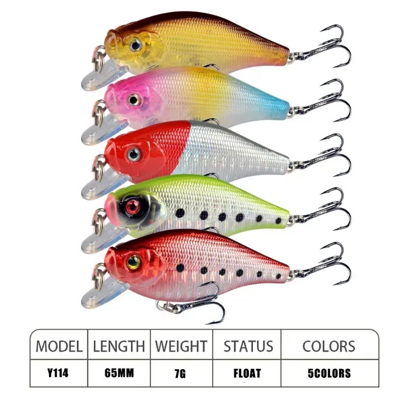 1pcs Crankbait Fishing Lure 6.5cm 7g Floating Crank Wobbler Artificial Bass Pike Hard Bait Japan Fishing Tackle Fishing Bait