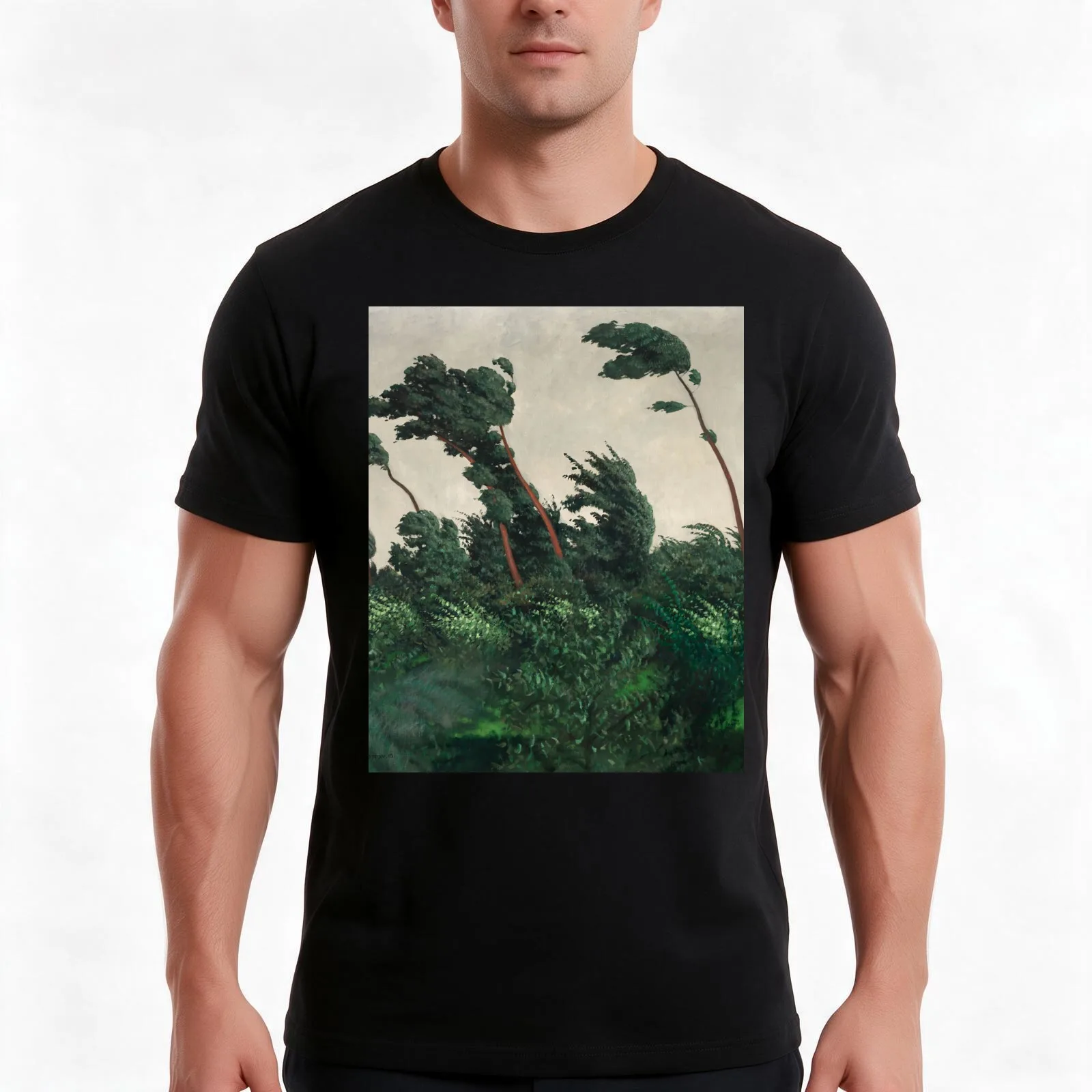 The Wind (Jungle Trees), 1910 painting by Felix Vallotton T-Shirt, Summer Casual Cotton Tee, Oversized Streetwear Tops
