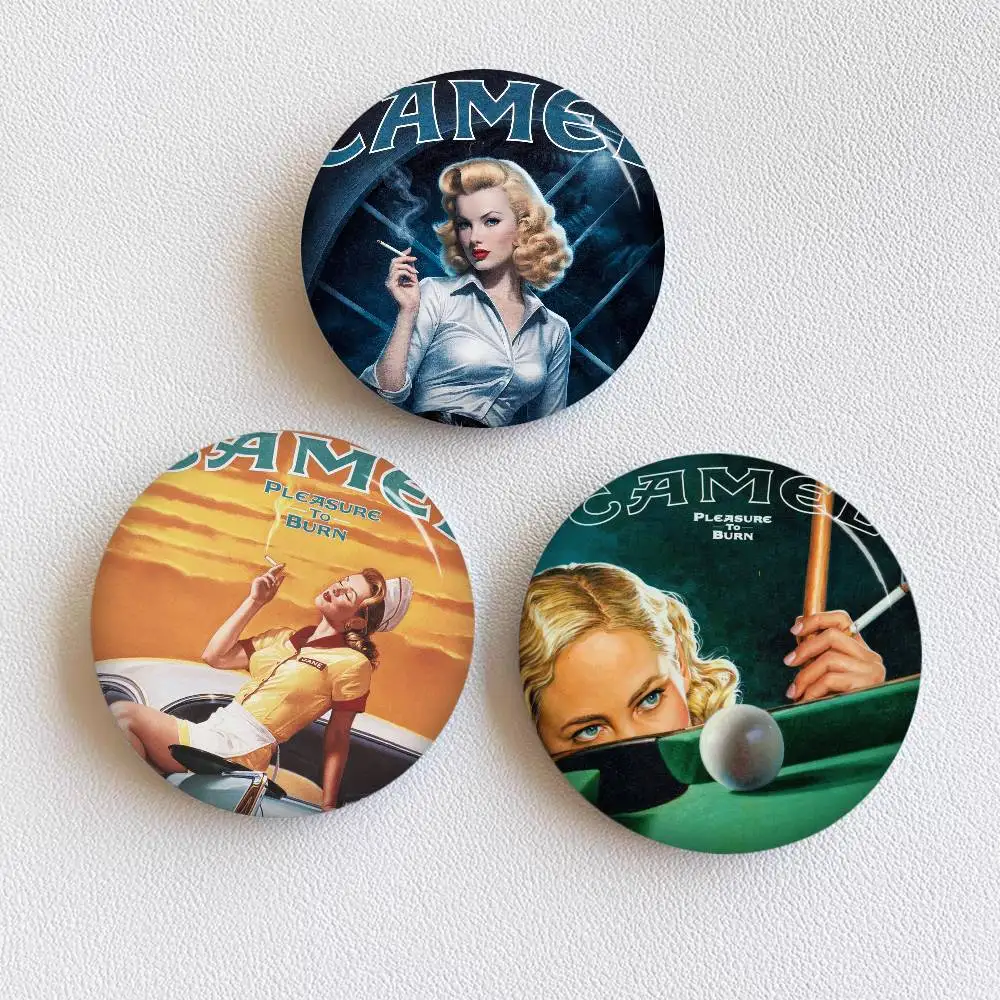 Vintage Camel Cigarettes 58mm Animals Funny Brooches Badge Backpack Clothes Gift Accessory