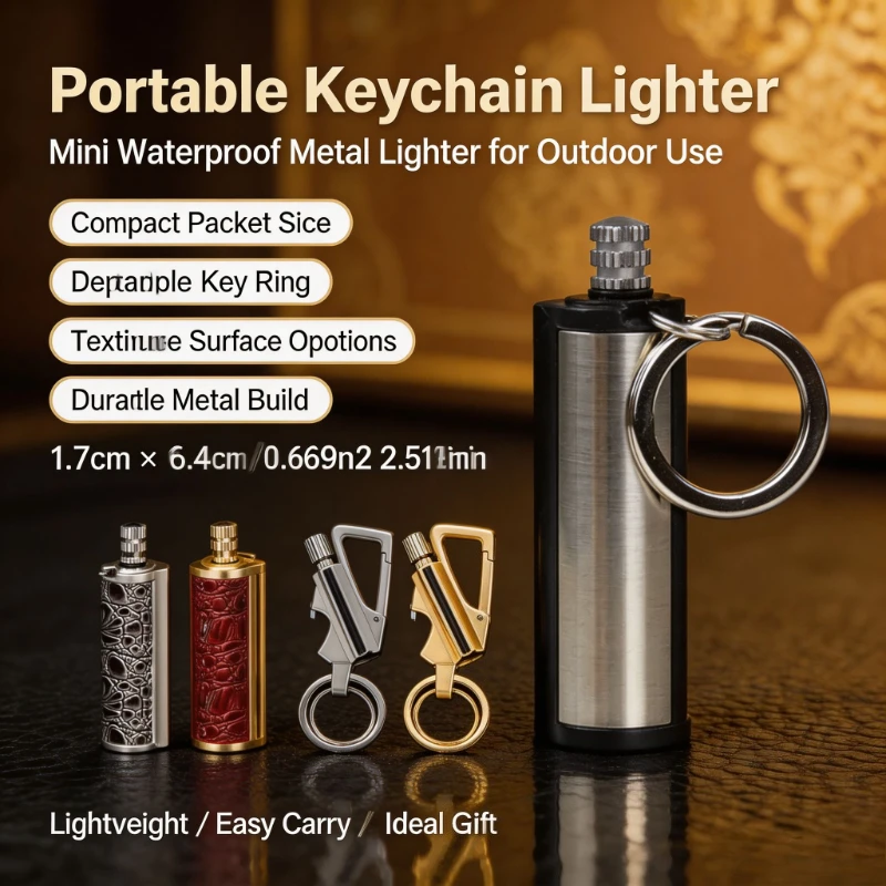 Waterproof Metal Permanent Match Fire Starter, Windproof Immortal Flint Igniter, Compact Pocket EDC Survival Tool for Outdoor