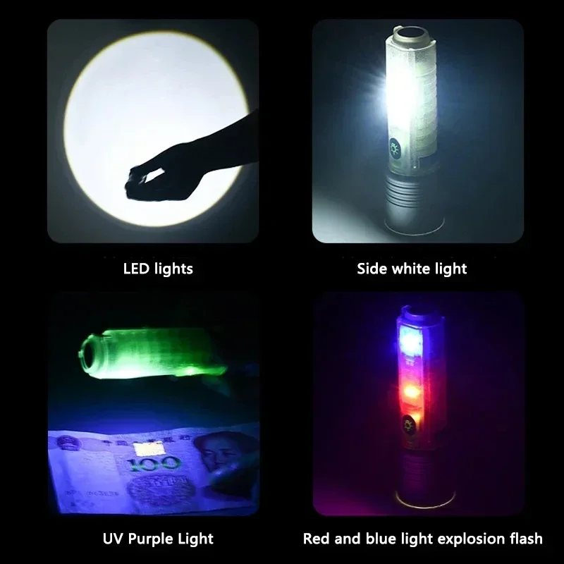 Super Bright L2 LED Flashlight Fixed Focus Lighting White Red Blue Purple Multi Color Lights Fishing Searching Camping Lantern